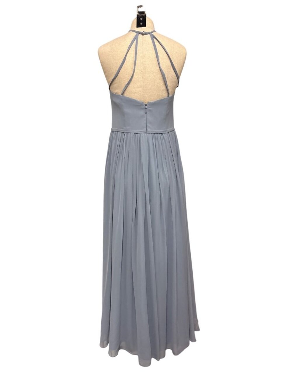 Azazie Halter Neck Light Blue Chiffon Maxi Dress C Made In China